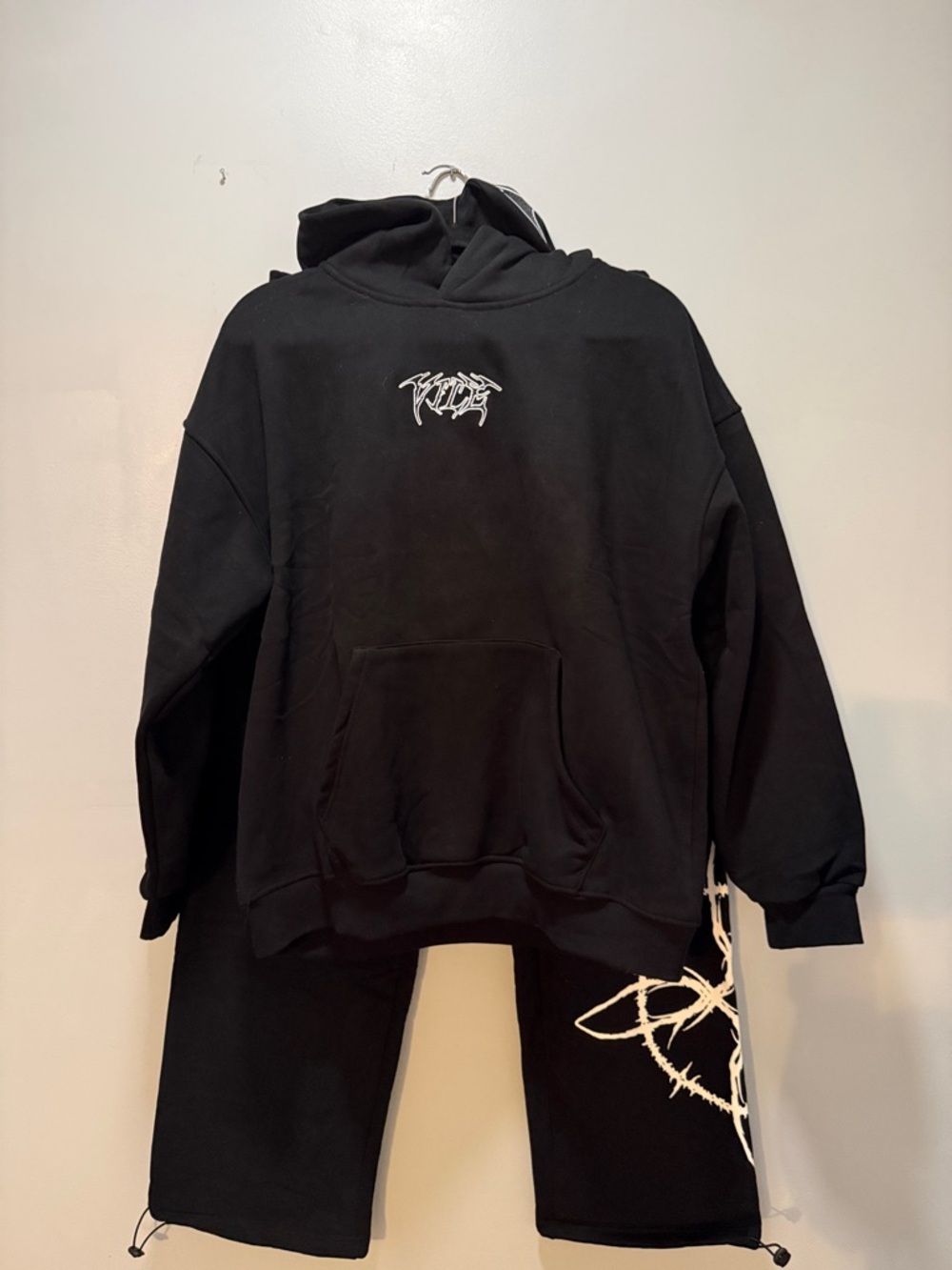A Vile Life Hoodie & Pants Set with White Graphic